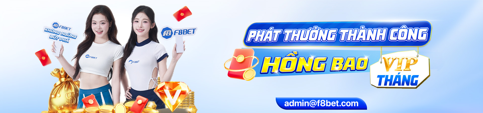 f8bet banner sự kiện phát thưởng hồng bao vip tháng